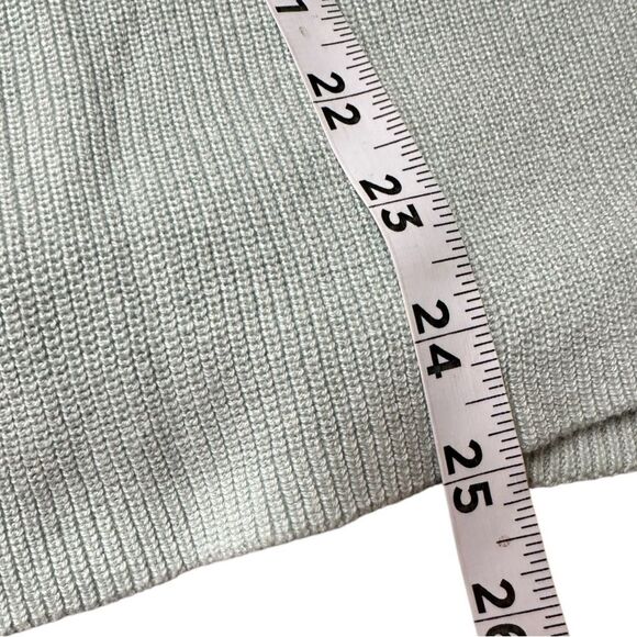 Loft Textured Split Neck Sweater 100% Cotton, Sage Green. Size Large. - Picture 5 of 7